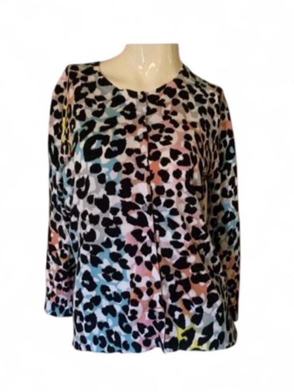 Cable & Gauge Multicolor Animal Print Cardigan